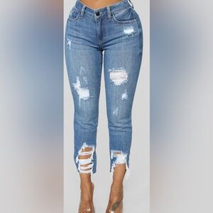 Never Miss You Crop Distressed Jeans